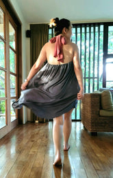 La Señorita Lorreta Shorts Set (Blue/Old Rose) | The Nest Attachment Parenting Hub